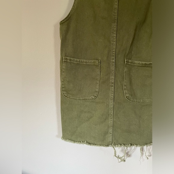 Olive Green Overalls Dress - Picture 9 of 10